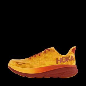 Hoka One One Women's Amber Haze Red Clifton 9 Mesh Athletic Running Shoes Size 8
